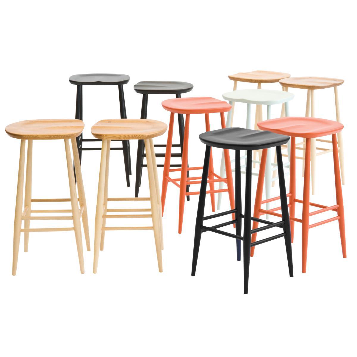 Bar Stool Bar stool - Wood H 65 cm - Reissue 1950' by Ercol Black – image 4