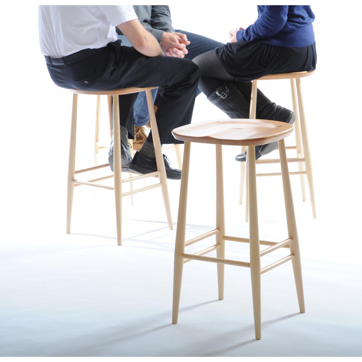 Bar Stool Bar stool - Wood H 65 cm - Reissue 1950' by Ercol Black – image 6