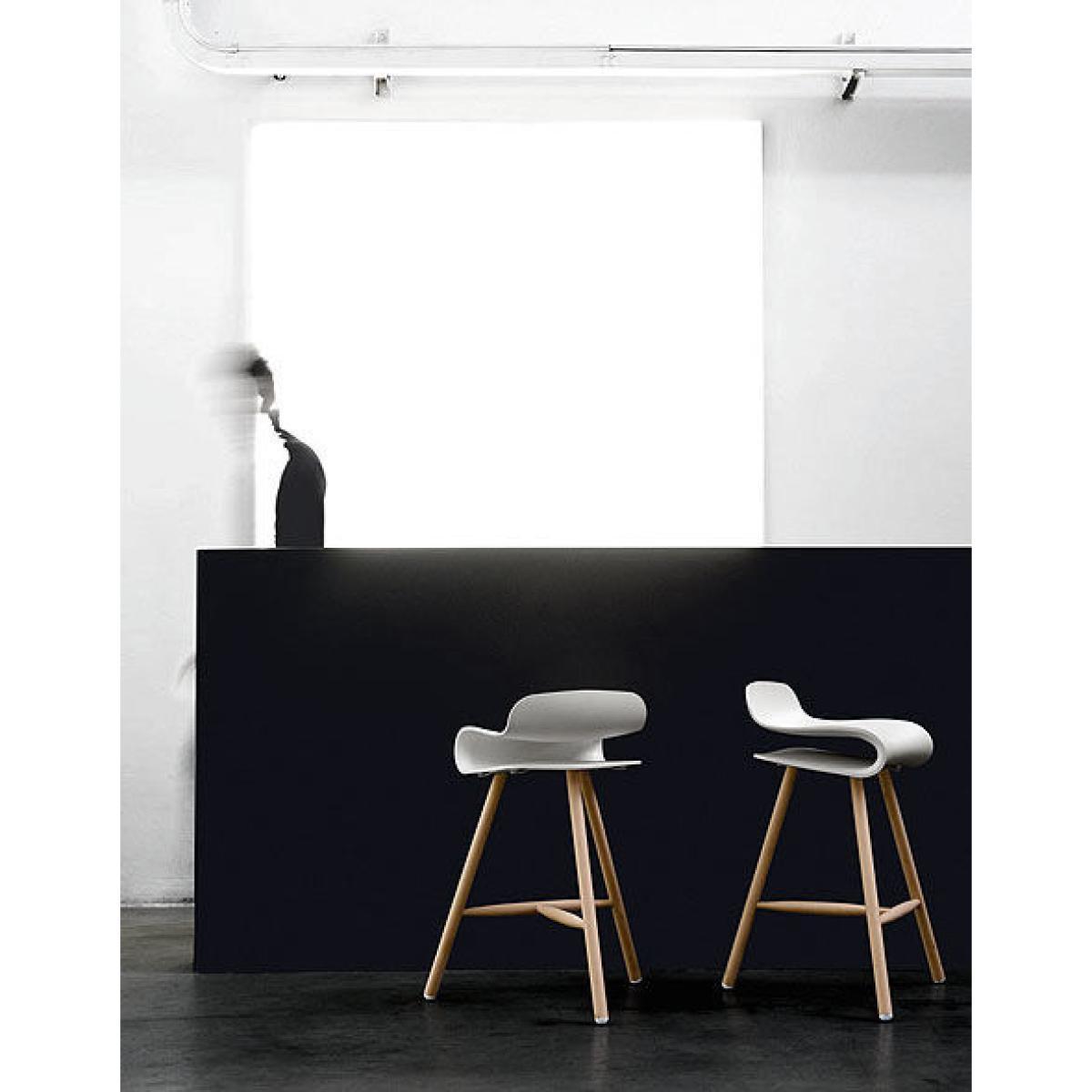 BCN Wood Bar stool - H 66 cm - Plastic & wood legs by Kristalia Black/Natural wood – image 4