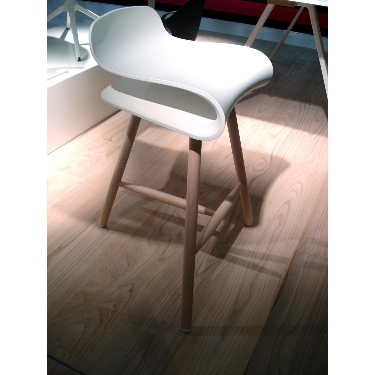 BCN Wood Bar stool - H 66 cm - Plastic & wood legs by Kristalia Black/Natural wood – image 5