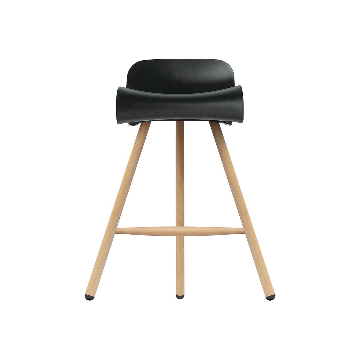 BCN Wood Bar stool - H 66 cm - Plastic & wood legs by Kristalia Black/Natural wood – image 1