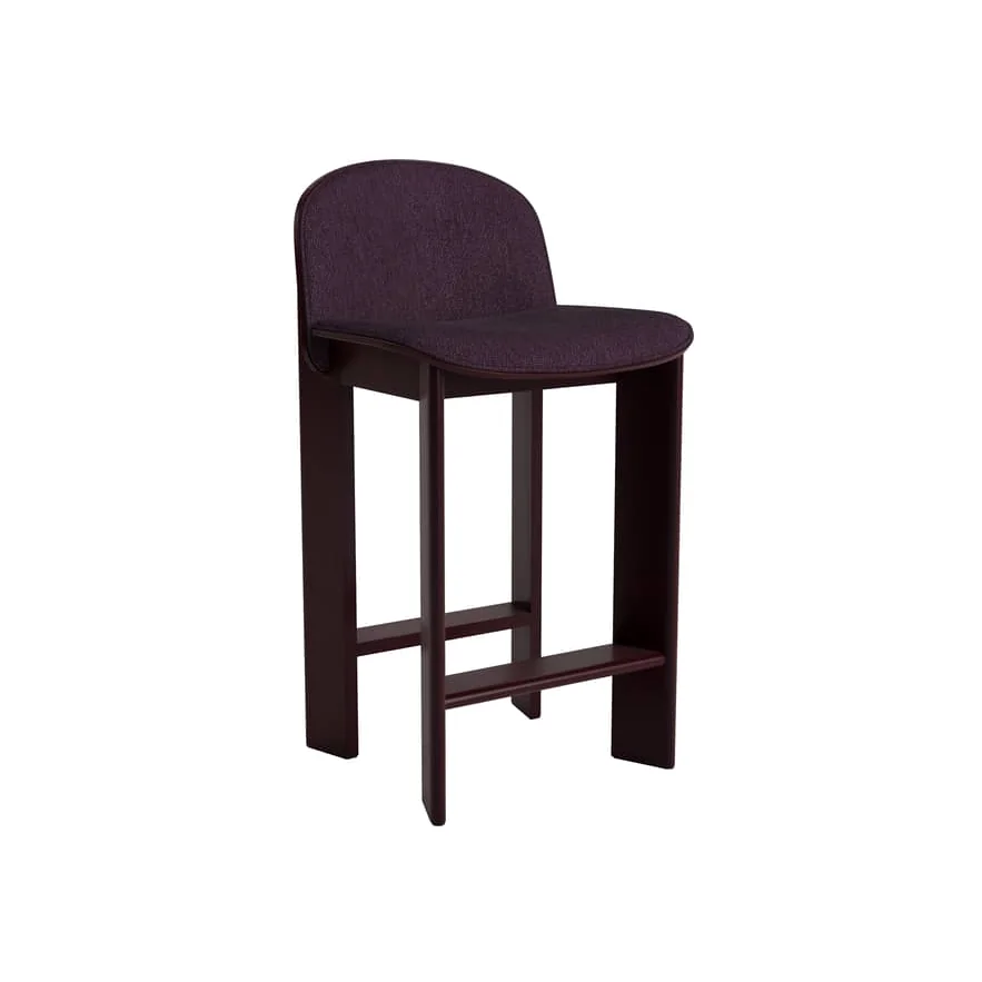 Chisel 35 Low Bar chair textile purple / Height: 65 cm - Fabric upholstery - Hay – image 1