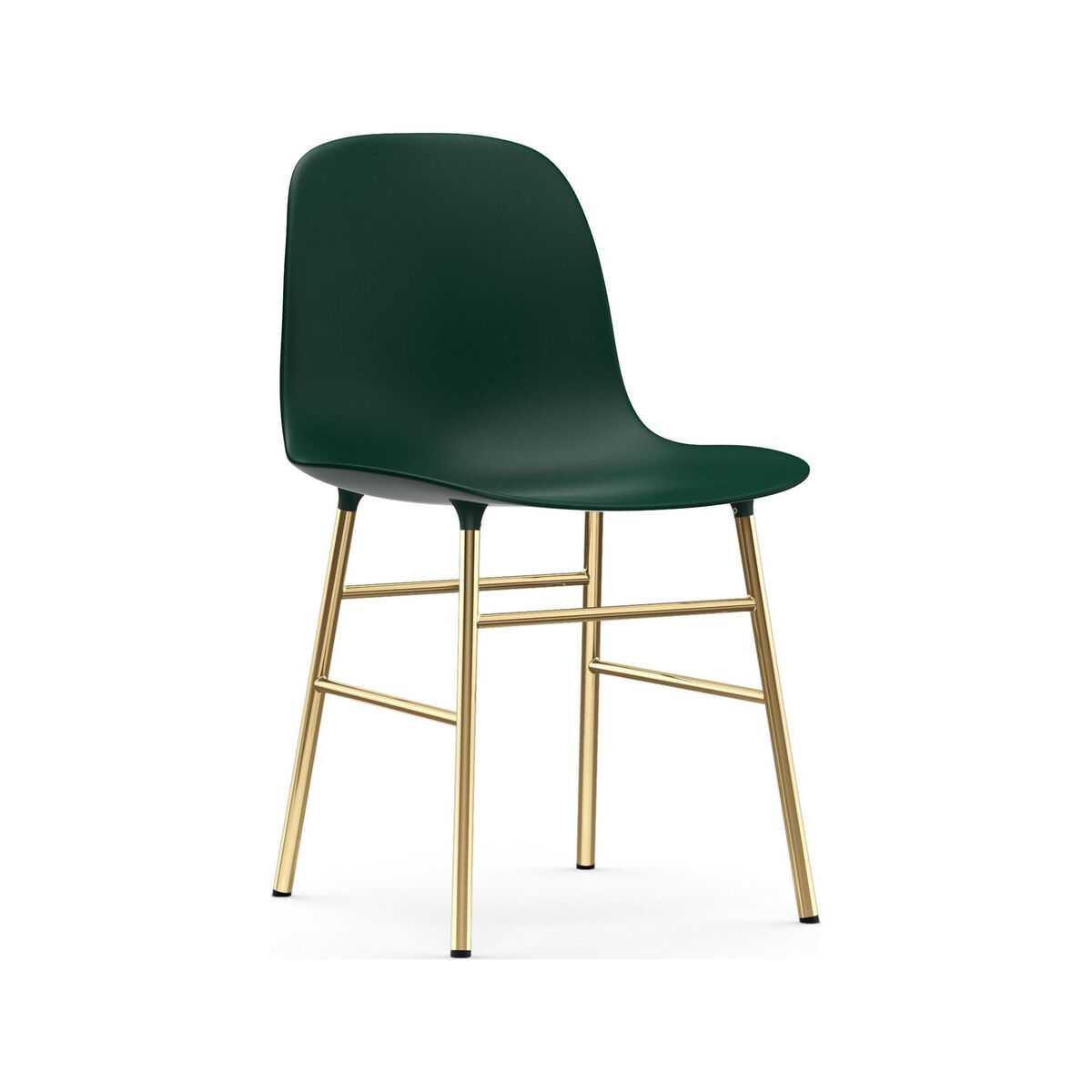 Form Chair - / Brass foot by Normann Copenhagen Green/Gold – image 1