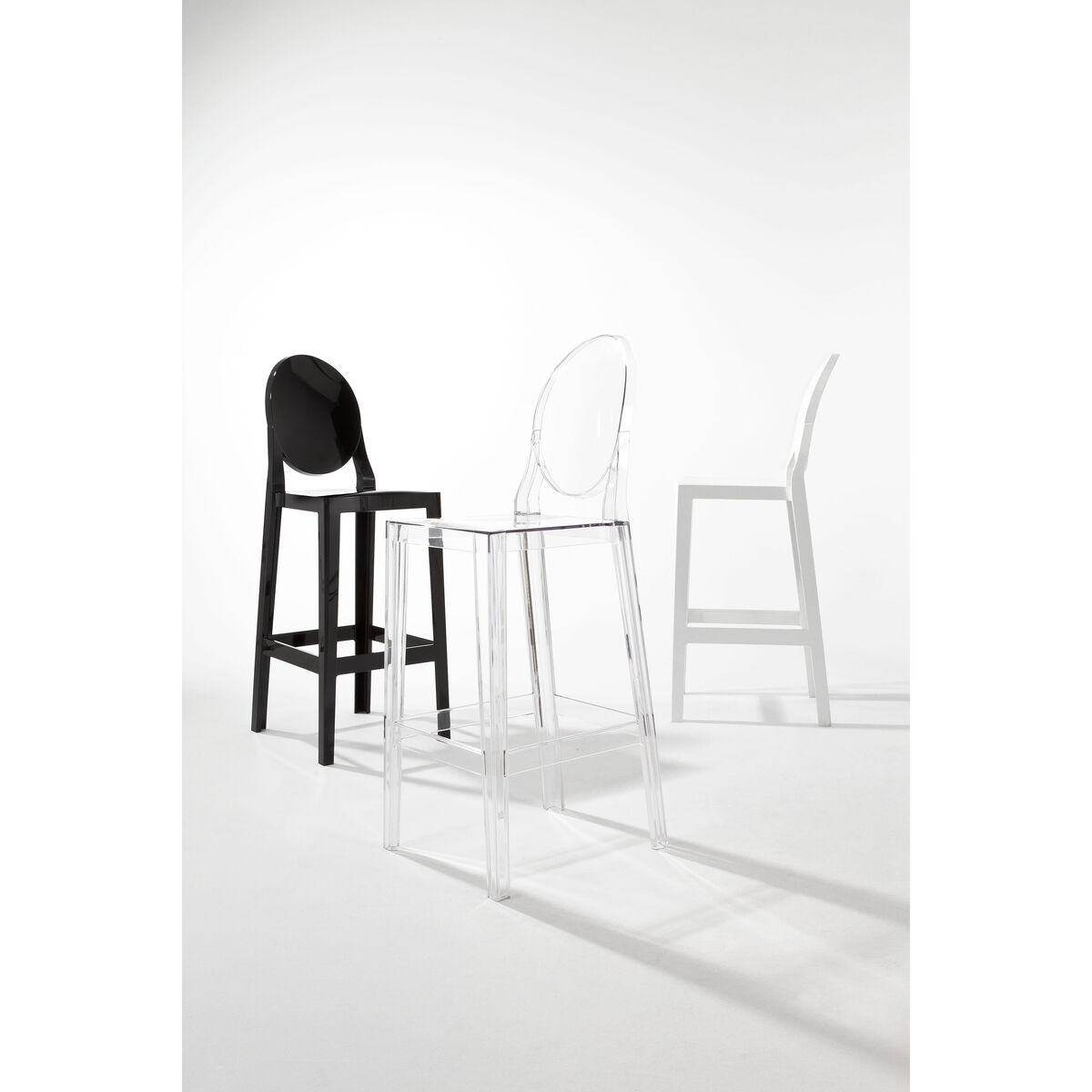 One more Bar chair - H 65cm - Plastic by Kartell Black – image 3