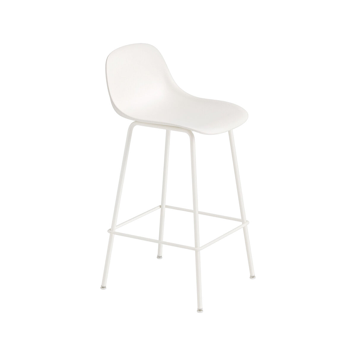 Fiber Bar Bar chair - / H 65 cm - Metal legs by Muuto White – image 1