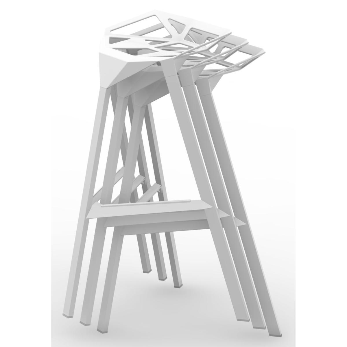 Stool One Bar stool - H 77 cm - Metal by Magis Black – image 2