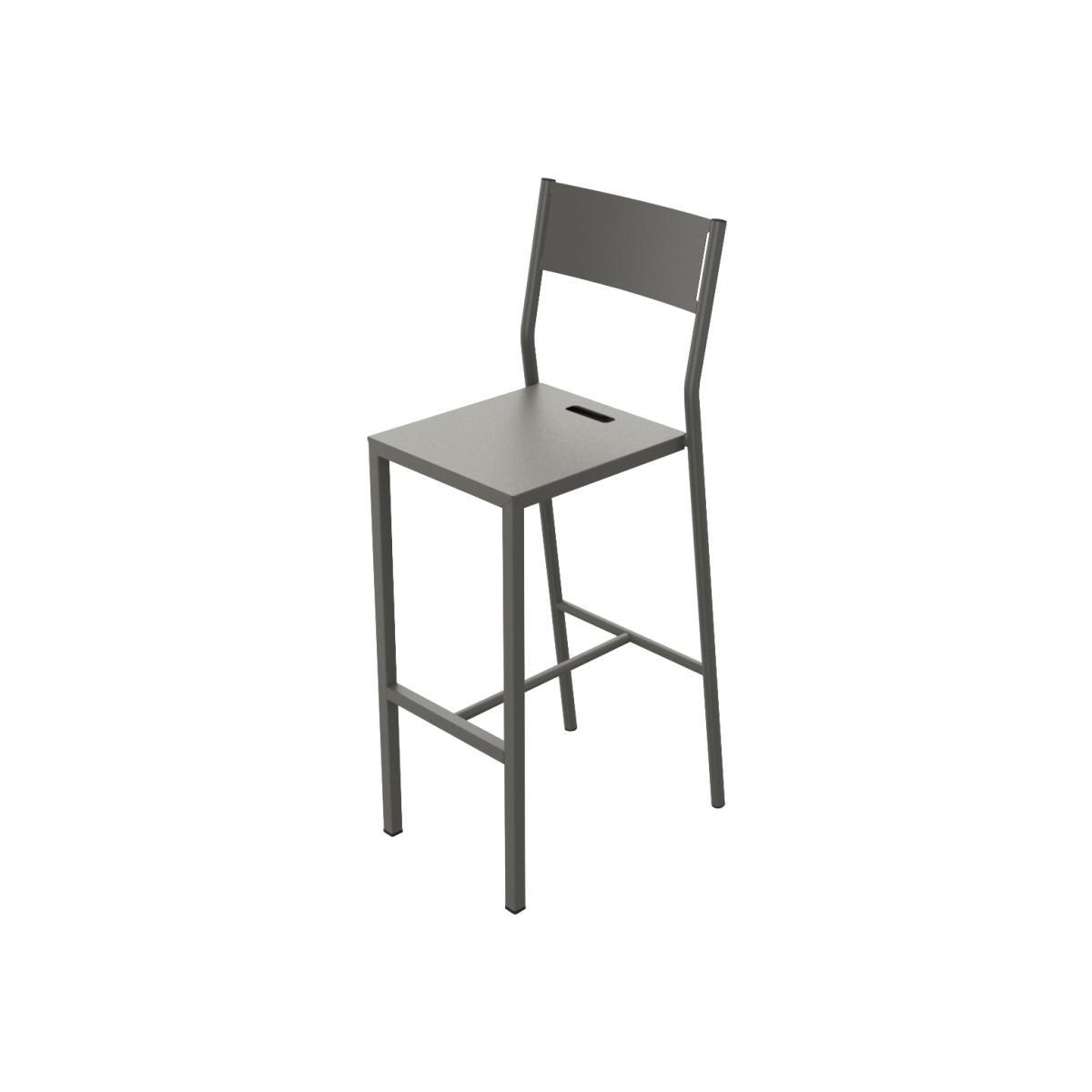 Up Bar chair - H 75 cm - Metal by Matière Grise Grey – image 1