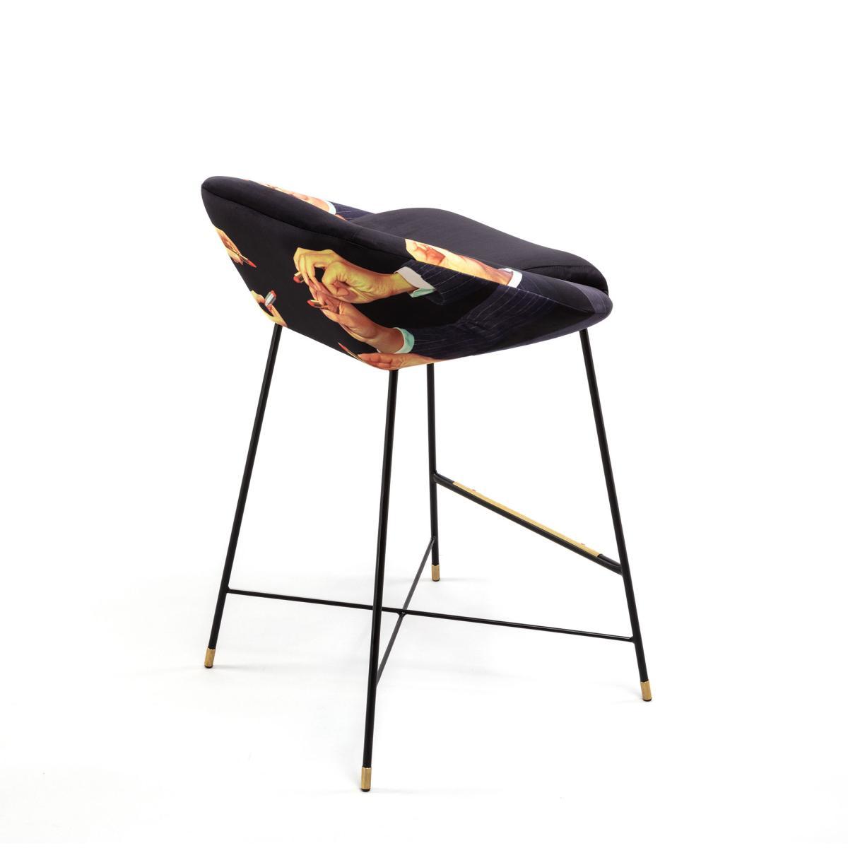 Toiletpaper Bar stool - / Lipsticks - Padded & velvet - H 92 cm by Seletti Multicoloured – image 2