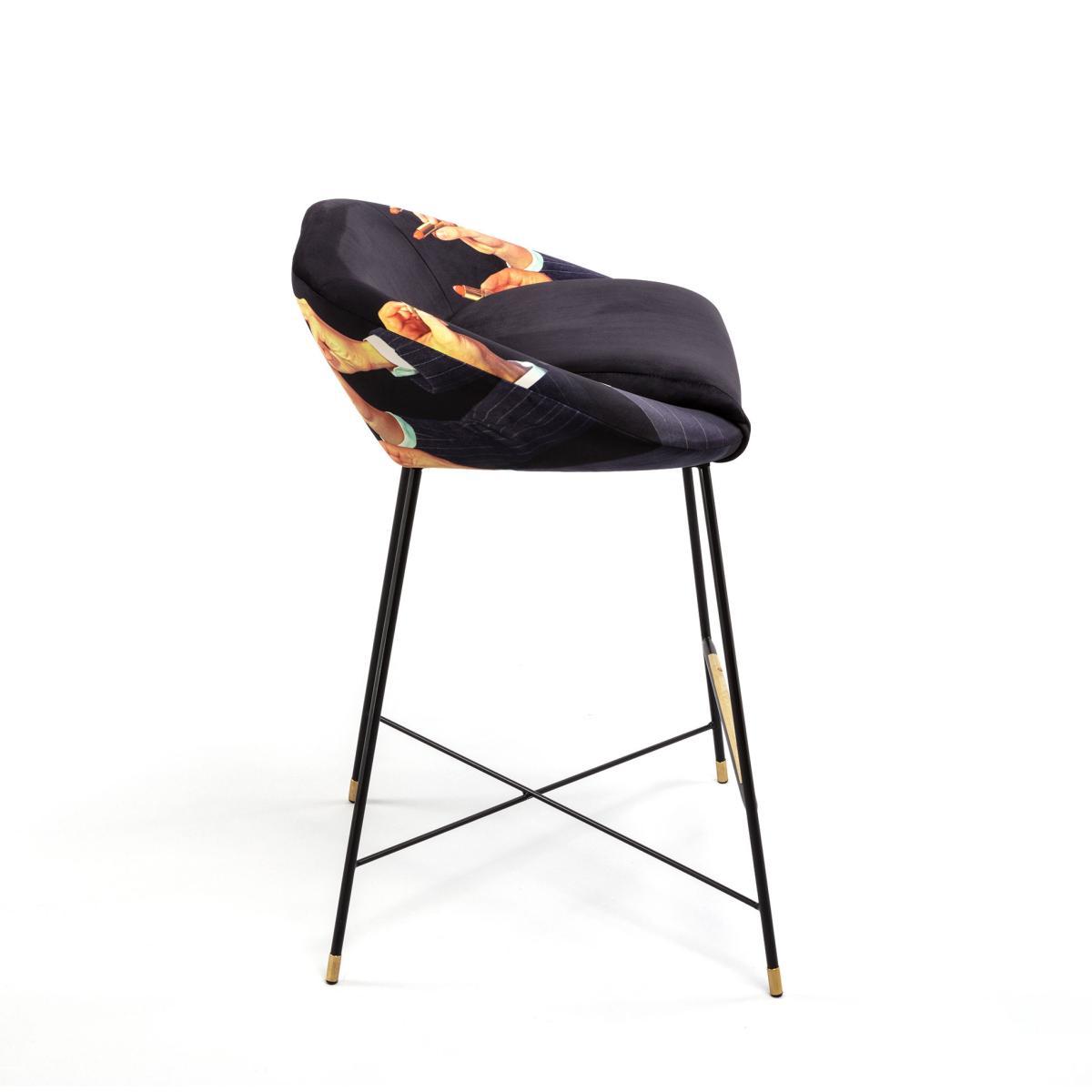 Toiletpaper Bar stool - / Lipsticks - Padded & velvet - H 92 cm by Seletti Multicoloured – image 3