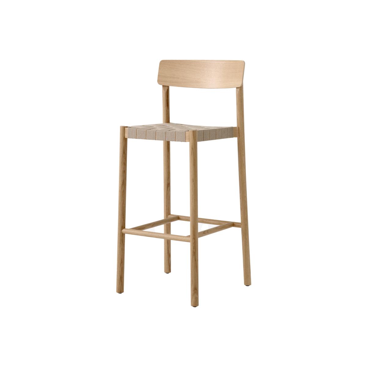 &Tradition Betty TK15 Bar Chair 75 cm Laquered solid oak-natural linen