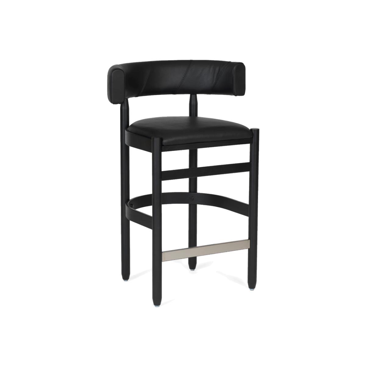 Källemo Botero barstool Tärnsjö leather black - black stained ash