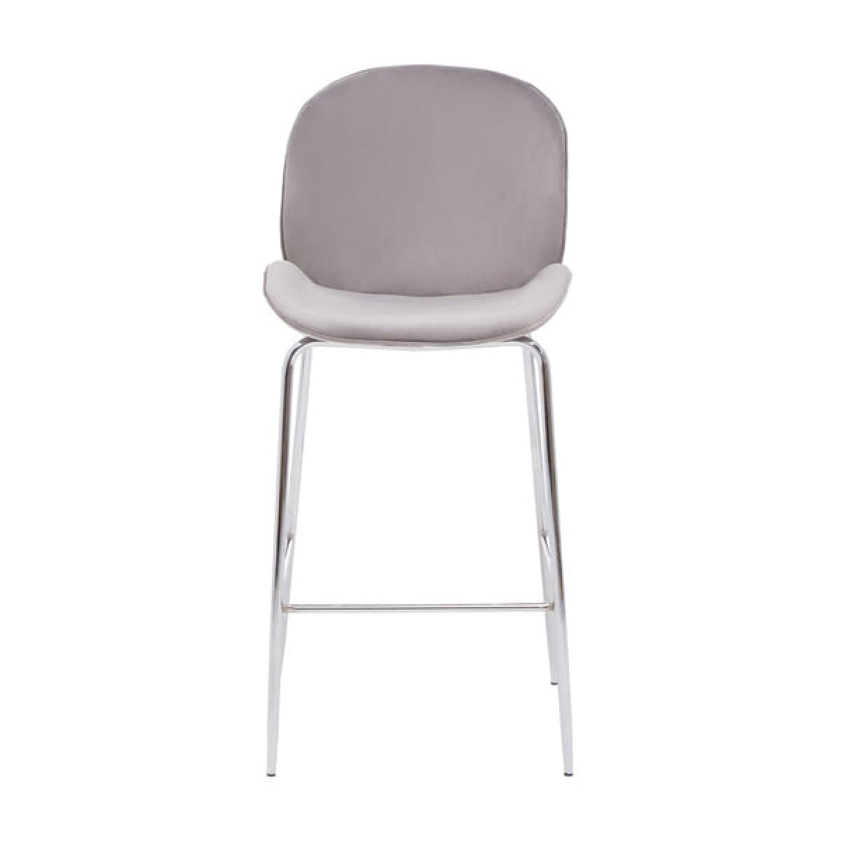 Olivia's Tara Bar Chair in Mink Velvet Chrome Finish – image 2