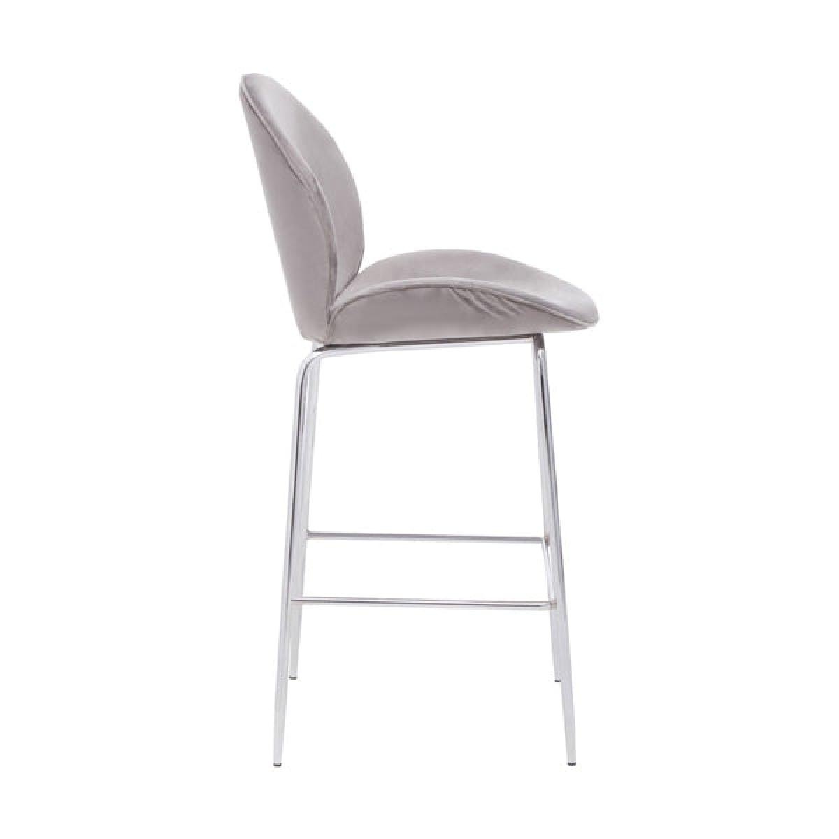 Olivia's Tara Bar Chair in Mink Velvet Chrome Finish – image 3