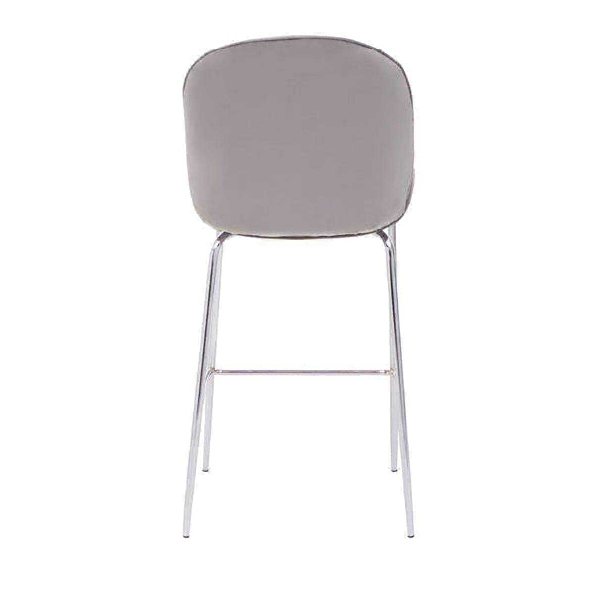 Olivia's Tara Bar Chair in Mink Velvet Chrome Finish – image 4
