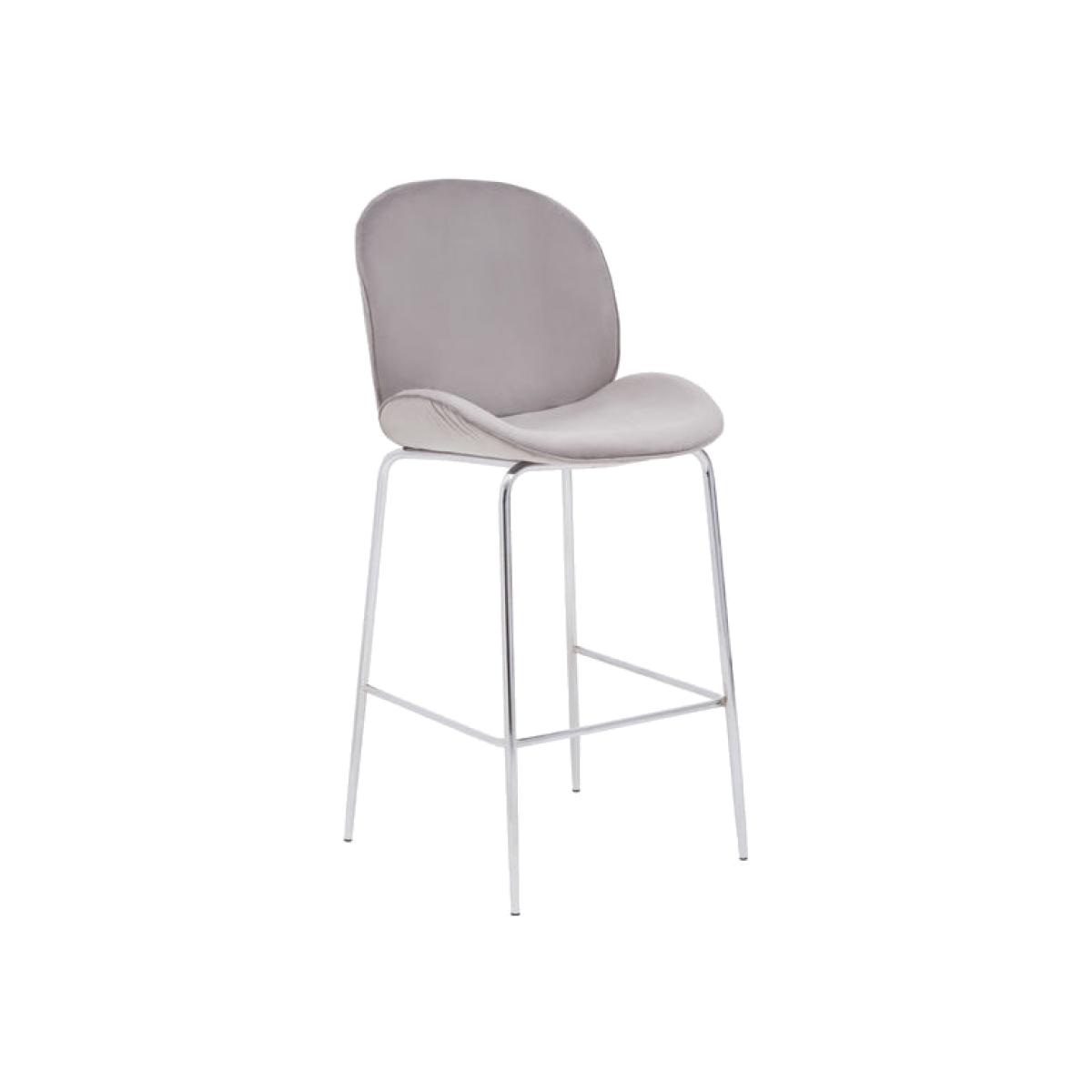 Olivia's Tara Bar Chair in Mink Velvet Chrome Finish – image 1