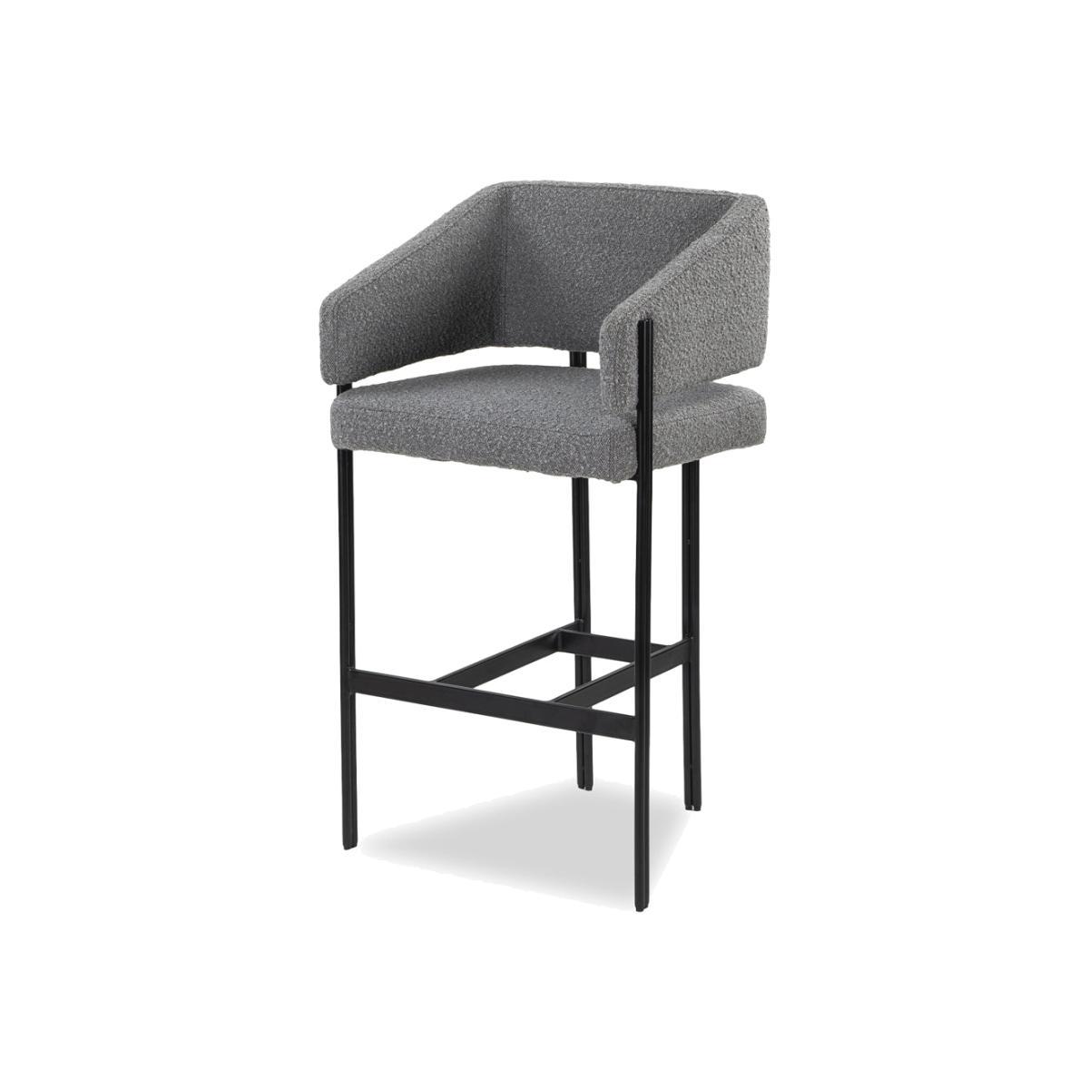 Liang & Eimil Tatler Bar Stool Grey And Matt Black Legs – image 1