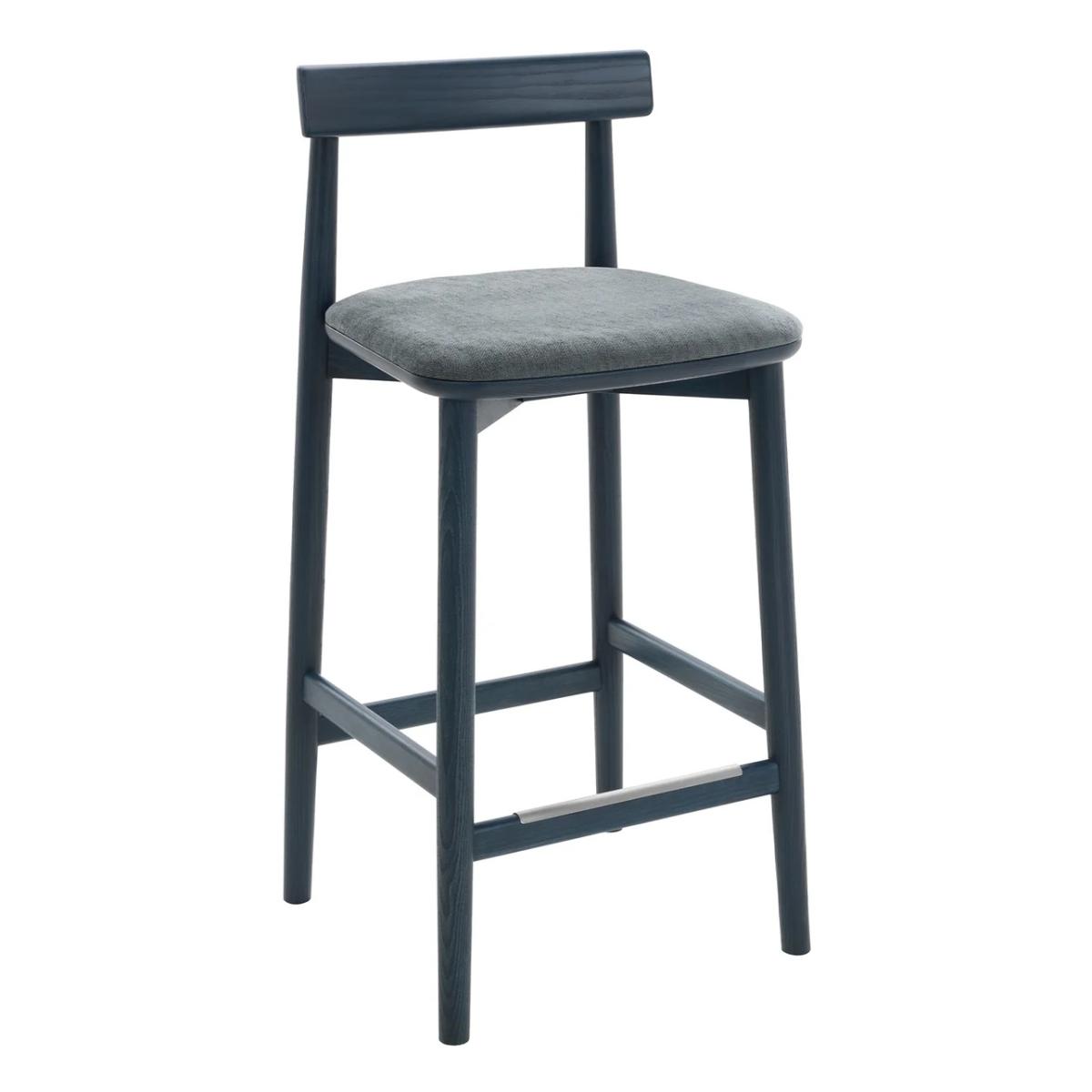 Ercol Upholstered Lara Counter Stool With Back 65cm - Fabric Grade U – image 2