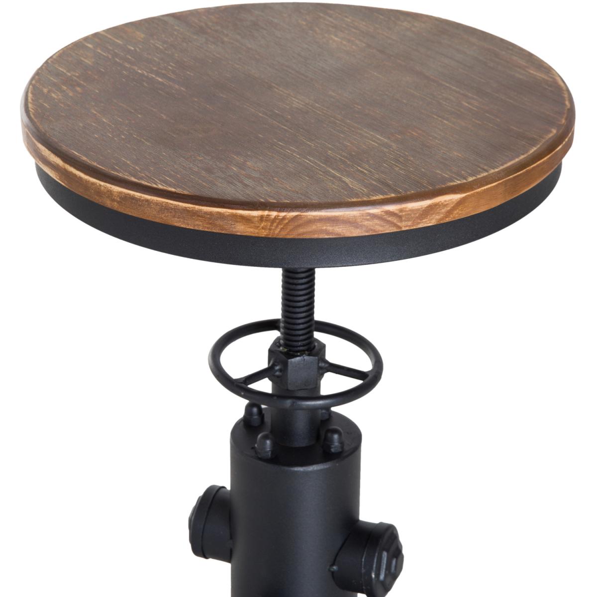 Adjustable Bar Stool Swivel Chair  - Brown, Black – image 3