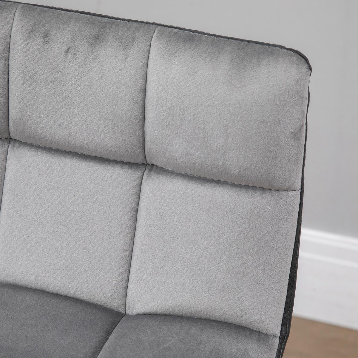 Set of 2 Armless Upholstered Bar Chairs with Wooden Legs - Grey – image 6