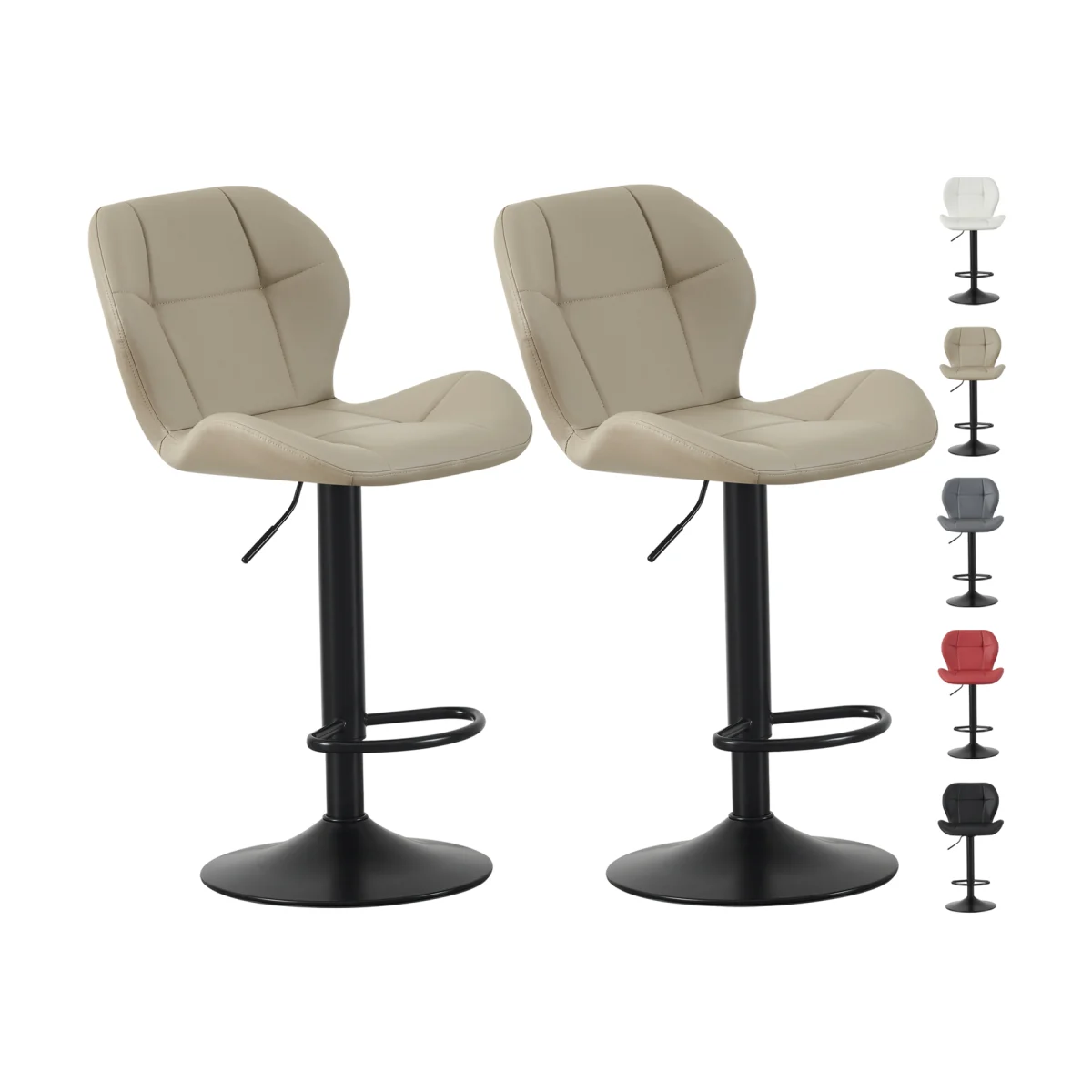 MCC Direct Set of 2 Height Adjustable Bar Stools Stacey - Brown