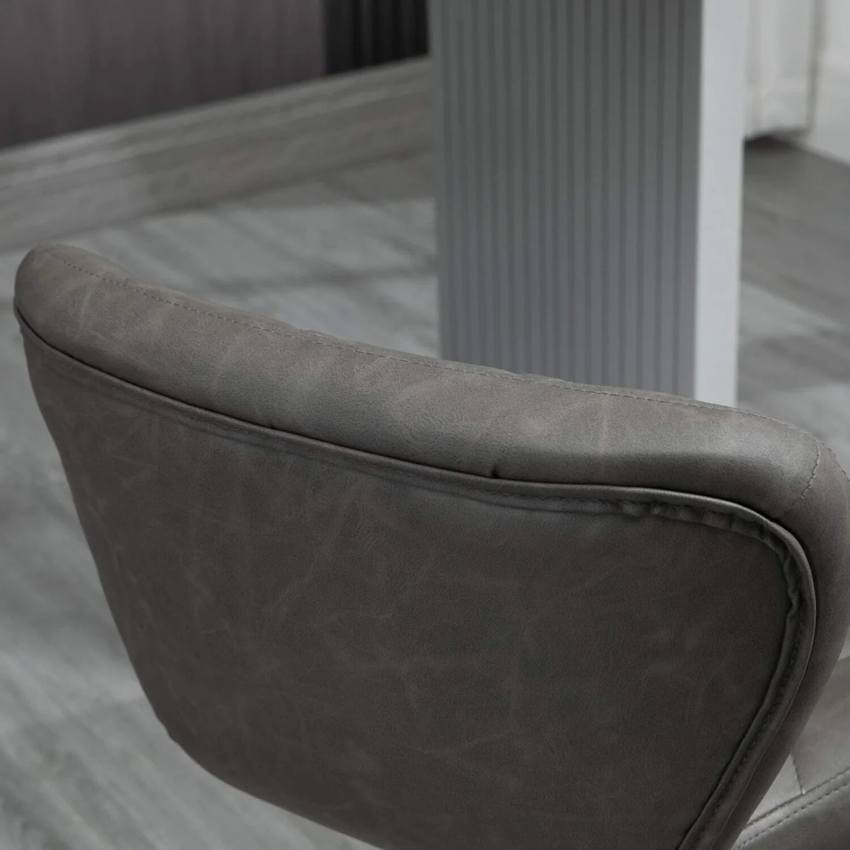 Moliyo Set of 2 Dark Grey Swivel Bar Stools with Diamond Pattern and Steel Frame – image 10