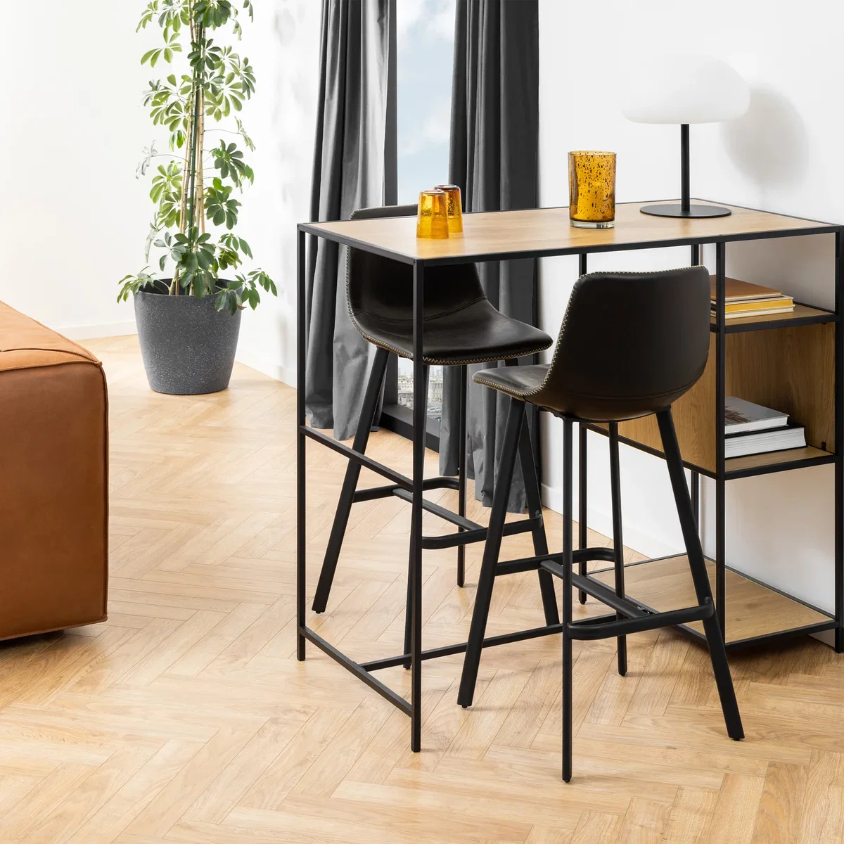I_Oregon Bar Chair in Black Set of 2 - Black – image 5