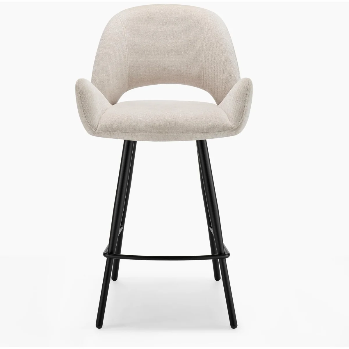 2x Layla Cream Fabric Bar Chairs - Cream – image 4