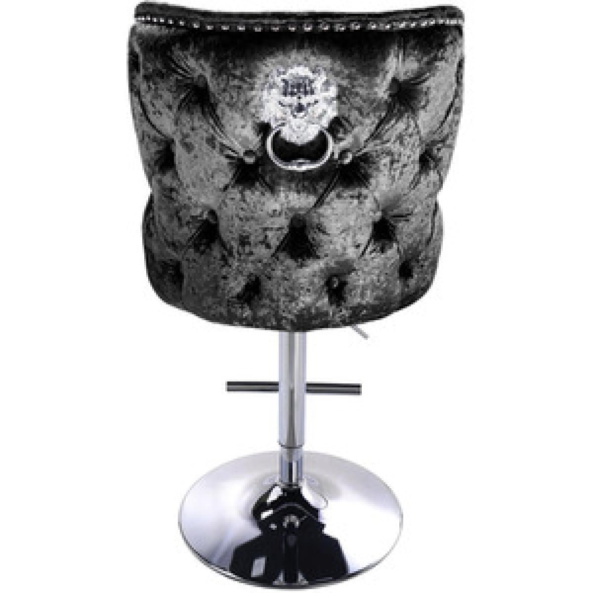 Adjustable Velvet Bar Stool - Grey – image 7