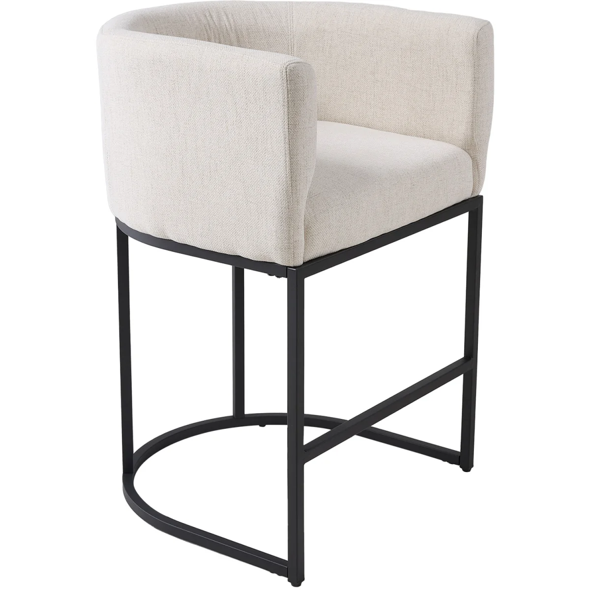 Set of 2 Low Back Upholstered Bar Stools - Beige – image 4