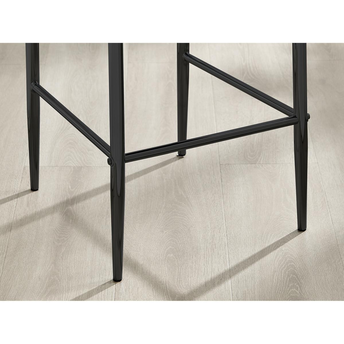 2x Modern Milan Velvet Bar Stools with Black Legs - Green – image 2