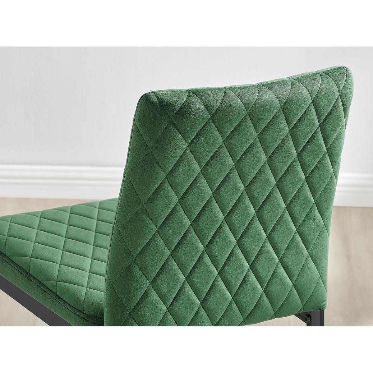 2x Modern Milan Velvet Bar Stools with Black Legs - Green – image 3