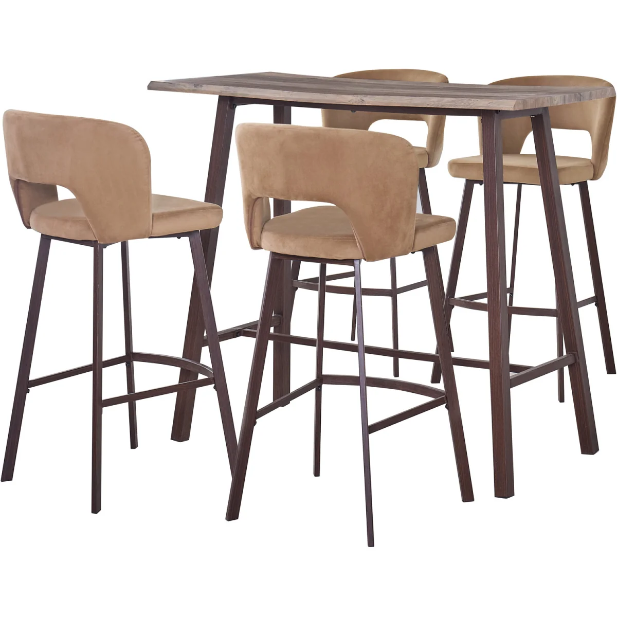 Axel Table and Bar Stool Set - Walnut Brown – image 7