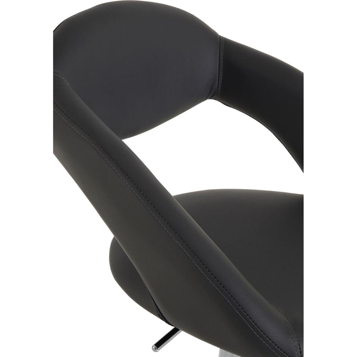 Premier Housewares Taylor Grey Faux Leather Bar Chair - Black – image 2