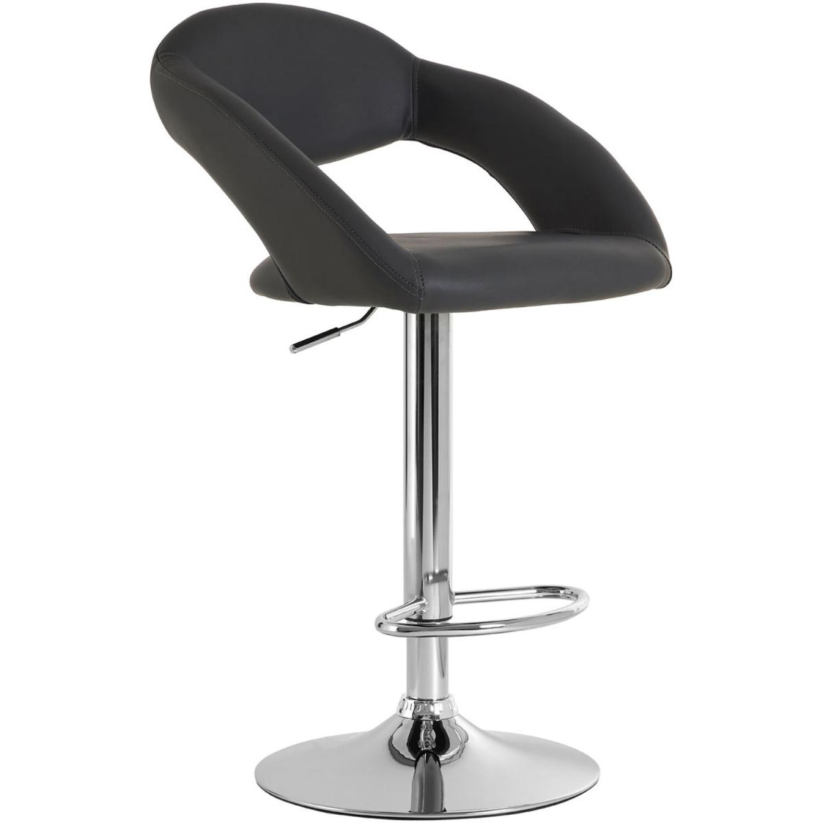 Premier Housewares Taylor Grey Faux Leather Bar Chair - Black – image 3