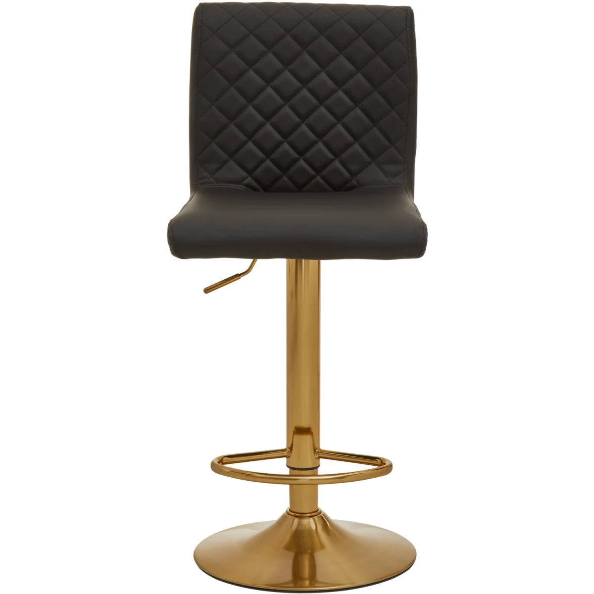Baina Black And Gold Bar Stool With Round Base - Black – image 4