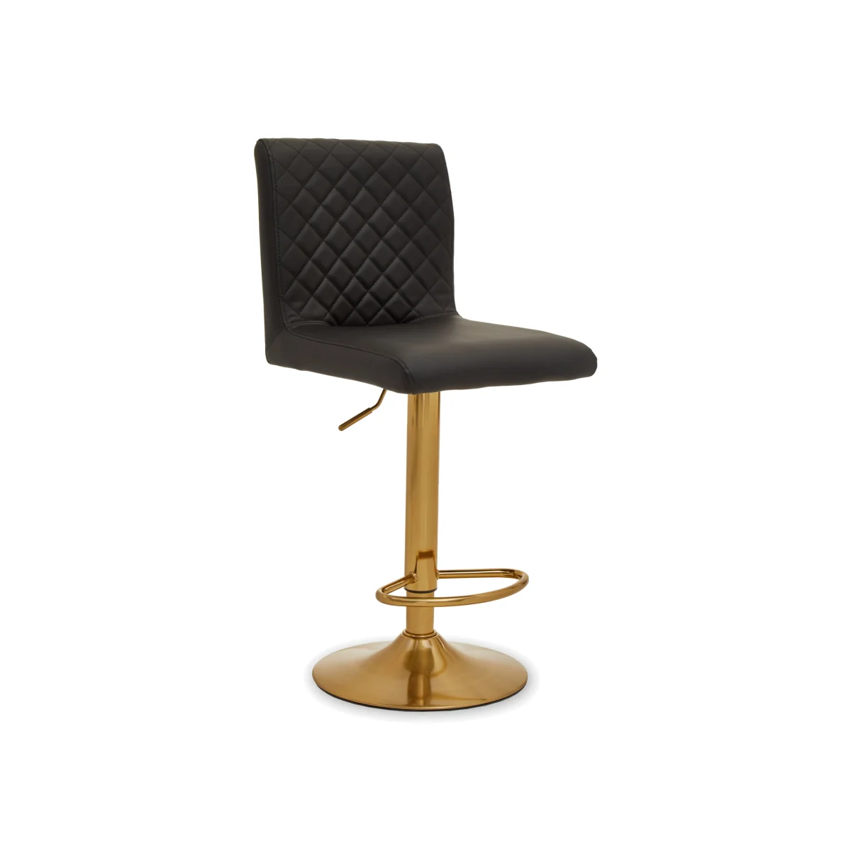 Baina Black And Gold Bar Stool With Round Base - Black – image 1