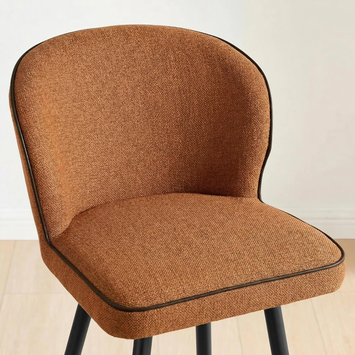 2x Catriona Terracotta Orange Fabric Bar Chairs - Terracotta – image 4
