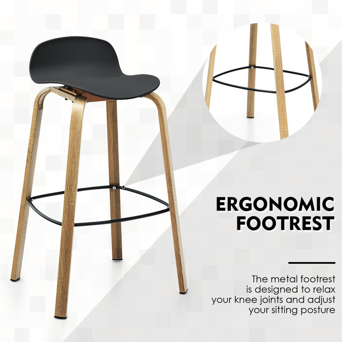 Costway Set of 2 Bar Stools-Black - Black – image 3