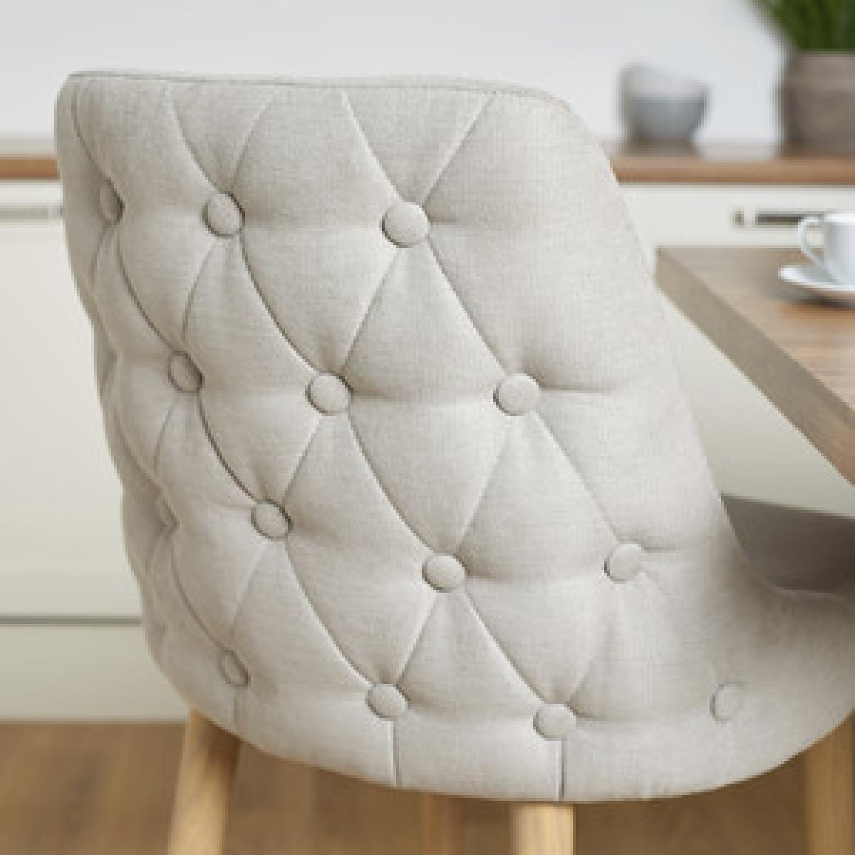 Paige Natural Button Back Bar Stool - Grey – image 11