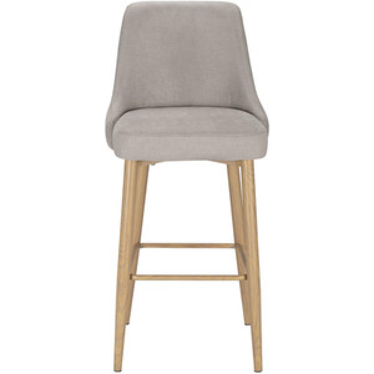 Paige Natural Button Back Bar Stool - Grey – image 12