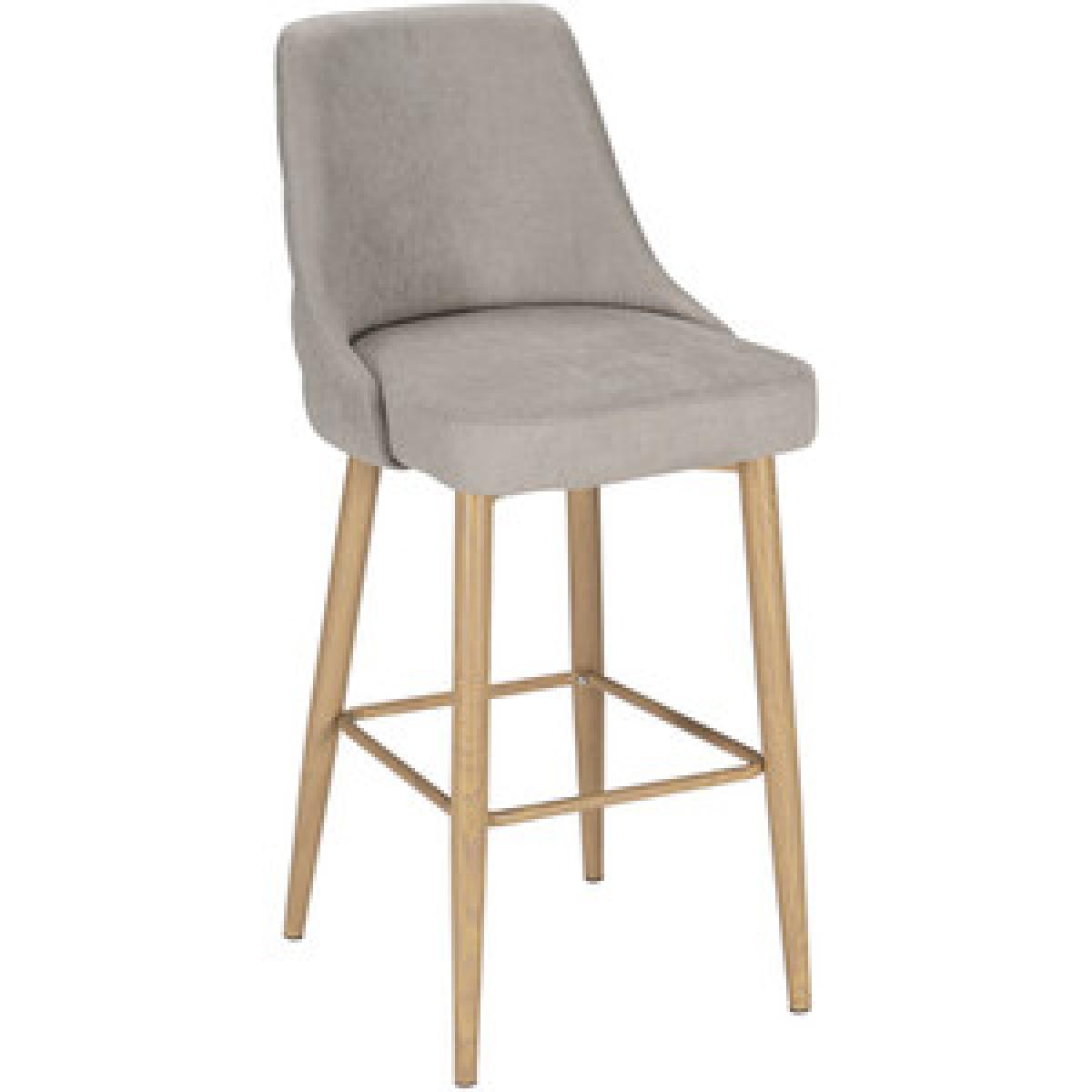 Paige Natural Button Back Bar Stool - Grey – image 13
