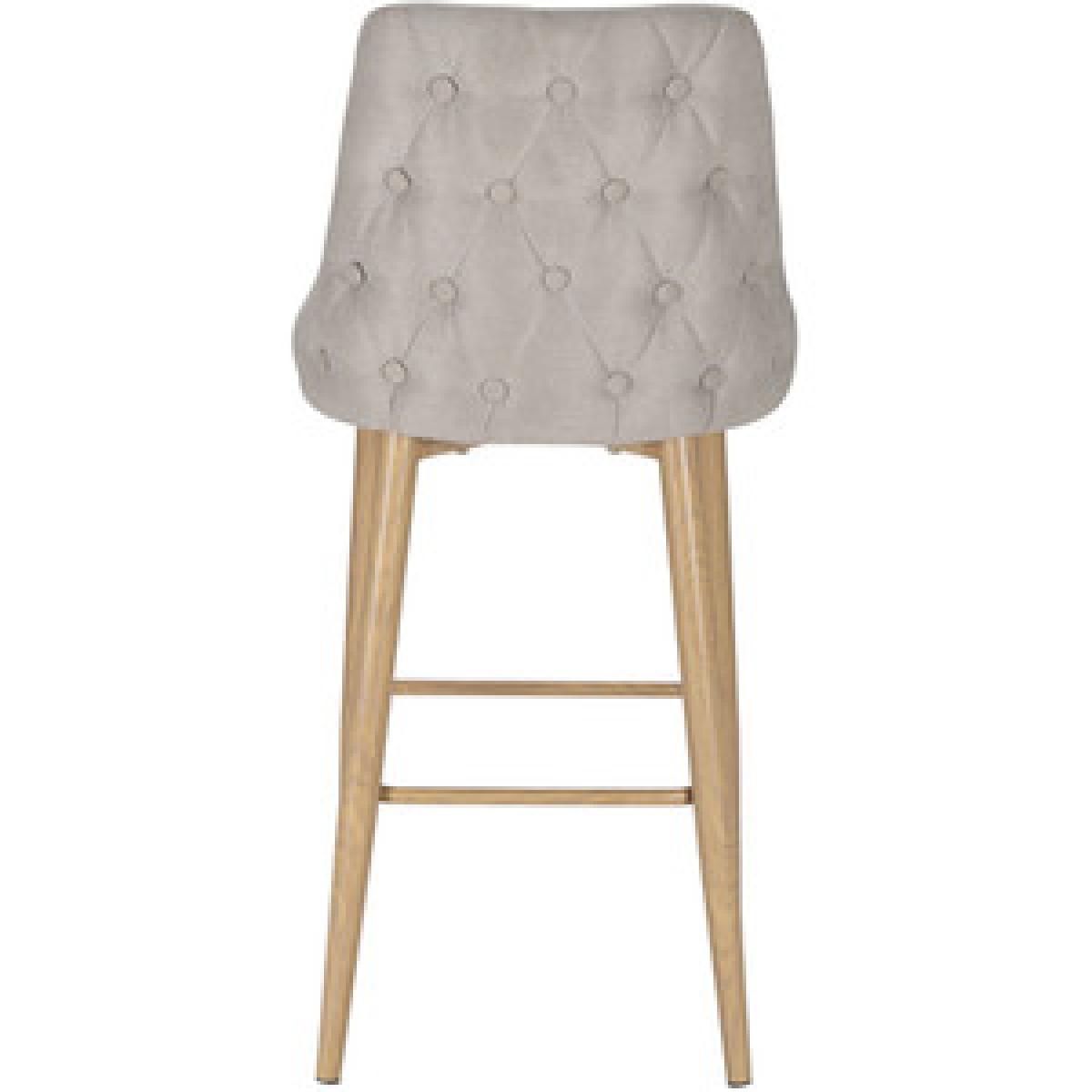Paige Natural Button Back Bar Stool - Grey – image 15