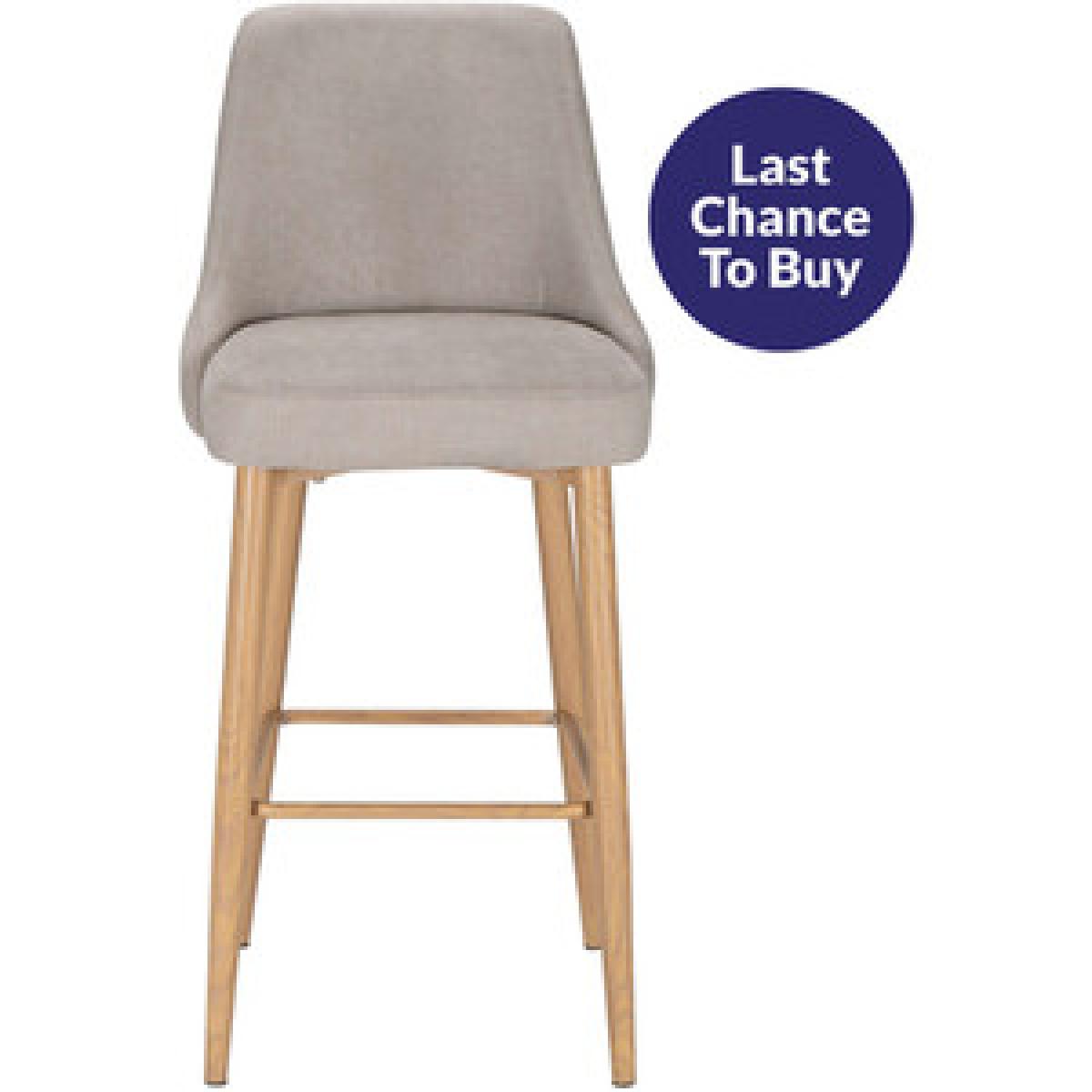 Paige Natural Button Back Bar Stool - Grey – image 19
