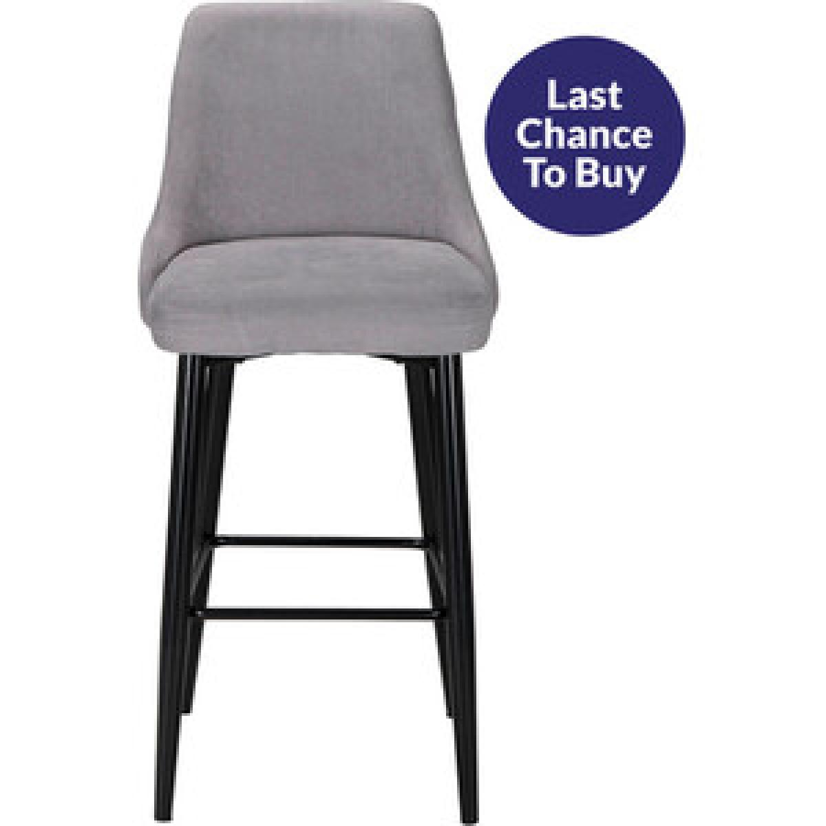 Paige Natural Button Back Bar Stool - Grey – image 20