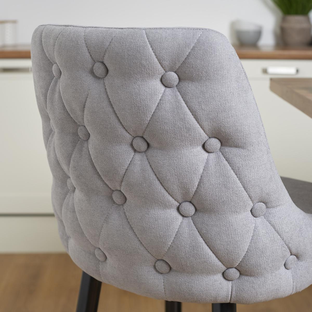 Paige Natural Button Back Bar Stool - Grey – image 3