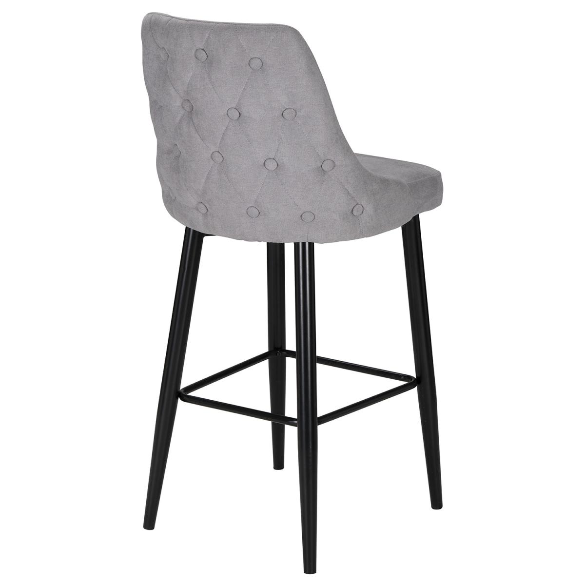 Paige Natural Button Back Bar Stool - Grey – image 6