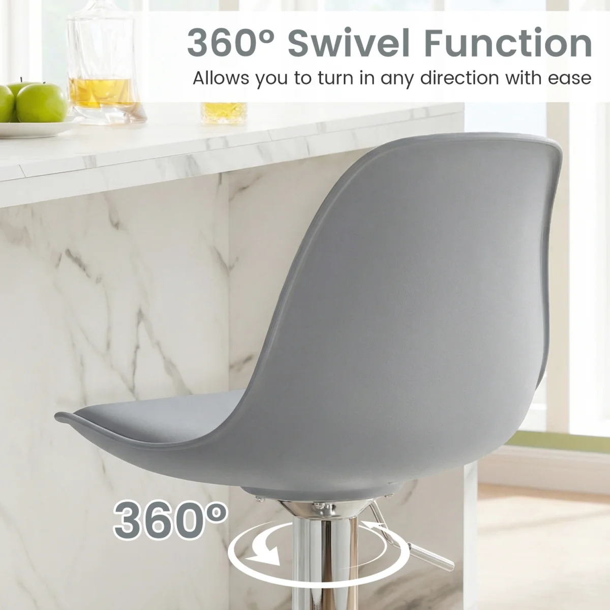 Set of 2 Upholstered Counter Height Chairs - White – image 5