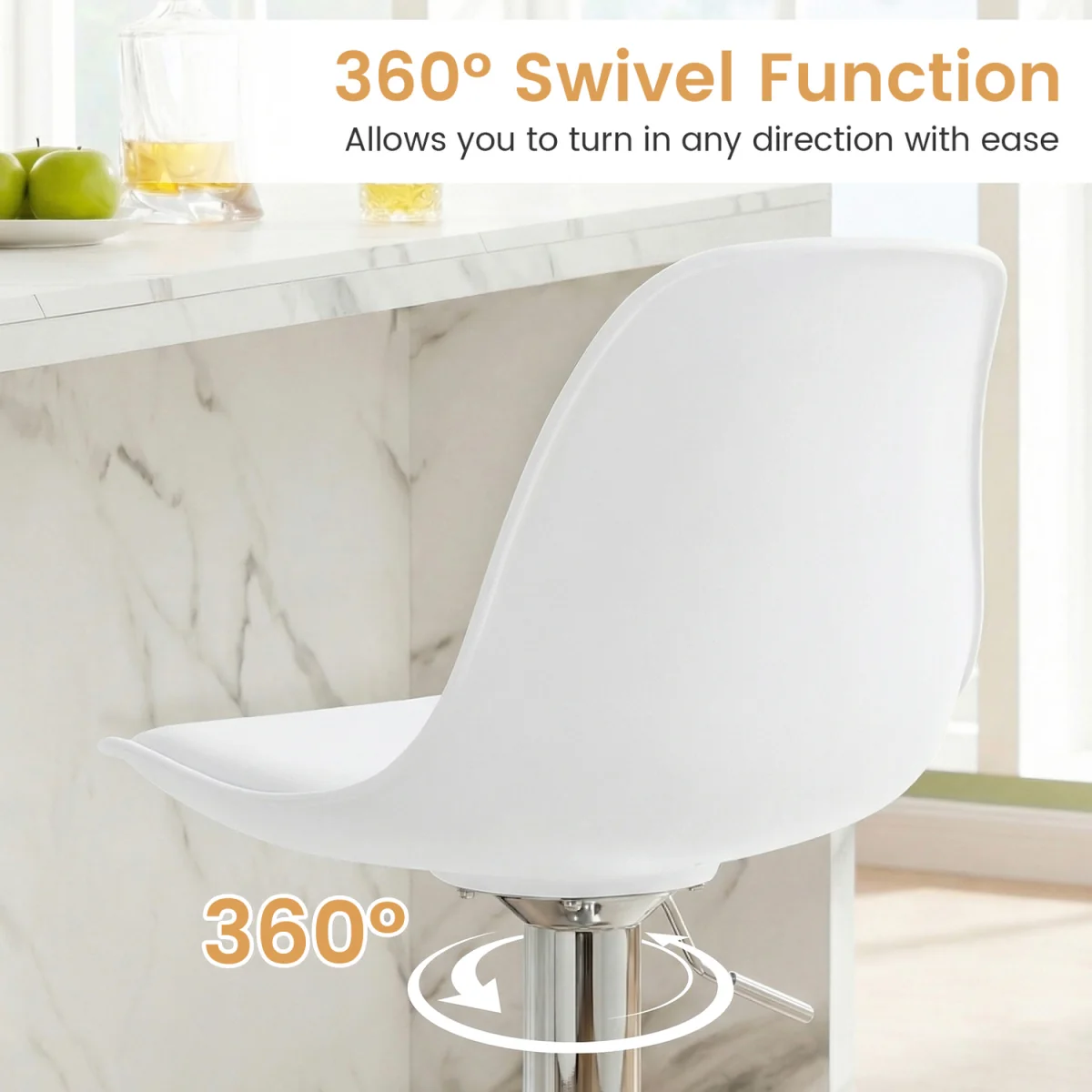 Set of 2 Upholstered Counter Height Chairs - White – image 9