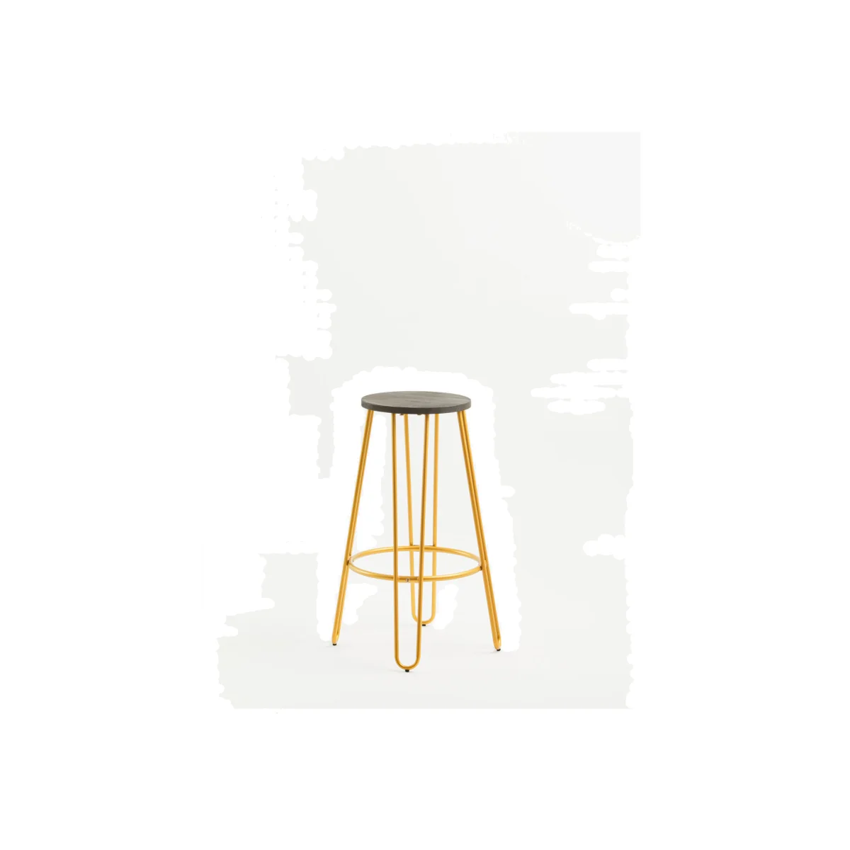 District Gold Finish Metal Frame Bar Stool - Gold