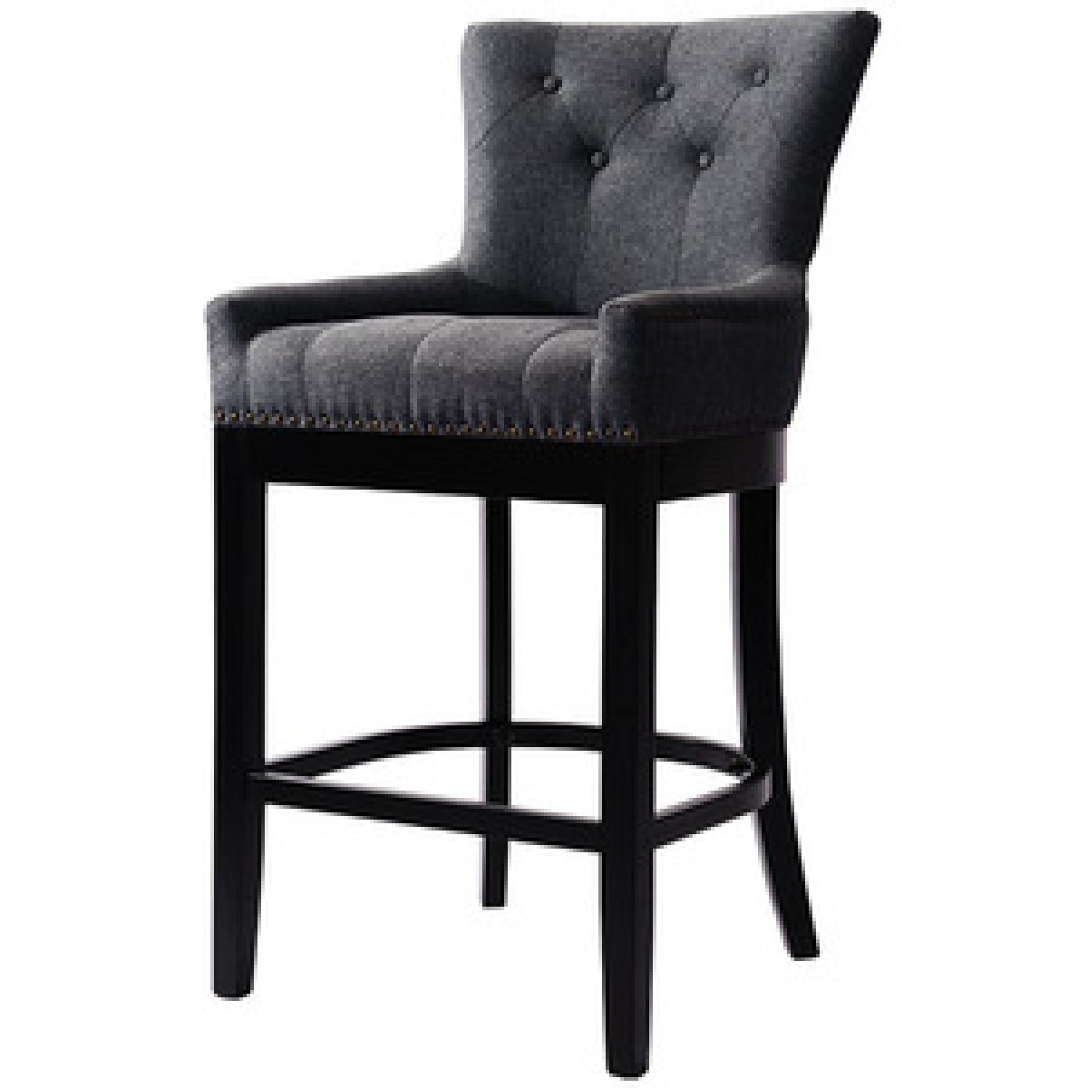 Cotton Linen Modern Bar Stool  - Light Grey – image 14